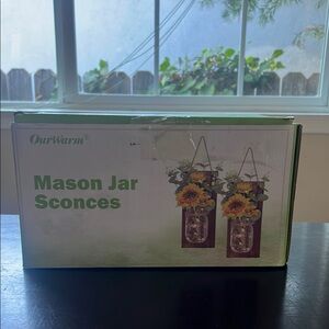 Mason Jar Sconces with Sunflower Accents